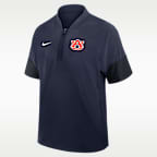 Auburn Sideline Coach Men's Nike College 1/2-Zip Short-Sleeve Hooded Jacket