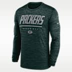 Playera de manga larga Nike Dri-FIT de la NFL para hombre Green Bay Packers Sideline Team Issue Velocity