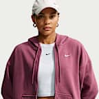 Sudadera con gorro oversized de cierre completo para mujer Nike Studio Fleece Lightweight