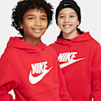 Sudadera con gorro para niños talla grande Nike Sportswear Club Fleece