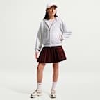 Nike Sportswear Studio Fleece oversized hoodie met rits over de hele lengte voor meisjes