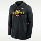 Playera de manga larga universitaria Nike Dri-FIT con gorro para hombre Iowa Sideline
