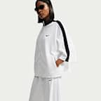 Chamarra tipo camisa de tejido Knit de poliéster oversized para mujer Nike Sportswear