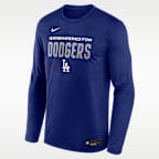 Playera de manga larga Nike Dri-FIT de la MLB para hombre Los Angeles Dodgers Authentic Collection Team Issue