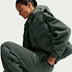 Pants oversized de tiro alto con dobladillo para mujer Nike Studio Fleece Medium Weight