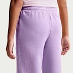 Pants con dobladillo abierto para niña Nike Sportswear Studio Fleece