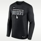 Playera de manga larga Nike Dri-FIT de la MLB para hombre Los Angeles Dodgers Authentic Collection Team Issue