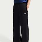 กางเกงขายาวทรงขากว้างเอวปานกลางผู้หญิง Nike Studio Fleece น้ำหนักปานกลาง