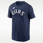 Playera Nike de la MLB para hombre Chicago Cubs Cooperstown Wordmark
