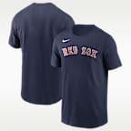 Playera marca denominativa Nike de la MLB de algodón para hombre Boston Red Sox