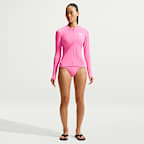 Playera de manga larga con cierre Dri-FIT UV para mujer Nike Swim Hydroguard