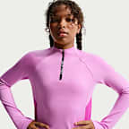 Nike Pro Big Kids' (Girls') Dri-FIT Half-Zip Long Sleeve
