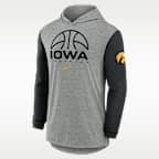 Iowa Basketball Men's Nike Dri-FIT College Long-Sleeve Hooded T-Shirt