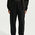 Pants de tiro alto oversized para mujer Nike Studio Fleece Heavyweight Plush