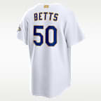 Mookie Betts Los Angeles Dodgers 2025 World Series Champion Gold Series Men's Nike MLB Stadium Jersey