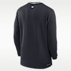 Playera de manga larga Nike Dri-FIT de la MLB de medio cierre para hombre New York Yankees Authentic Collection
