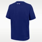 Rompevientos de manga corta Nike Dri-FIT de la MLB con cierre de 1/4 para hombre de Los Angeles Dodgers de la colección Authentic