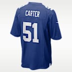 Jersey Nike de la NFL Game para hombre Abdul Carter New York Giants 2025 NFL Draft First Round Pick