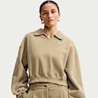 Nike Studio Fleece Medium Weight Women's Oversized Cropped Polo