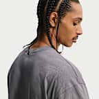 Camisola de malha de manga curta com corte a direito Nike Life para homem