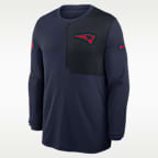 New England Patriots Sideline Coach Men's Nike Dri-FIT NFL Long-Sleeve Top