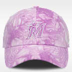 Gorra ajustable Nike de la MLB para mujer Miami Marlins Club