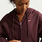 Nike Studio Fleece Medium Weight Women's Oversized Full-Zip Cropped Hoodie