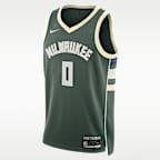 เสื้อแข่งผู้ชาย Nike Dri-FIT NBA Swingman Damian Lillard Milwaukee Bucks Icon Edition