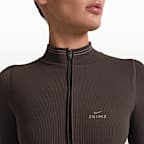 Chamarra cropped de cierre completo para mujer NikeSKIMS Ribbed Seamless