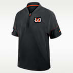 Cincinnati Bengals Sideline Coach Men's Nike NFL 1/2-Zip Short-Sleeve Hooded Jacket