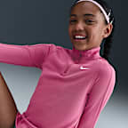 Nike Girls' Dri-FIT Long-Sleeve 1/4-Zip Top