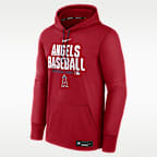 Sudadera con gorro sin cierre Nike Therma de la MLB para hombre Los Angeles Angels Authentic Collection