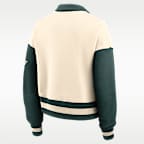 Michigan State Legacy Women's Nike College Cropped Oversized 1/4-Zip Crew