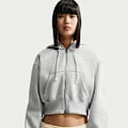 Sudadera con gorro holgada cropped con cierre completo para mujer Nike Sportswear Phoenix Fleece