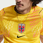 Camisola de futebol de manga curta Replica Nike Dri-FIT do equipamento de guarda-redes Stadium Noruega 2026 para homem