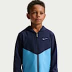 Completo con pantaloni e maglia in tessuto Dri-FIT con zip a tutta lunghezza Nike – Bambino/a