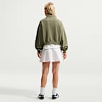 Haut court oversize à 1/4 de zip Nike Studio Fleece Medium Weight pour femme