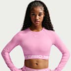 Playera de manga larga Dri-FIT cropped para mujer Nike Pro