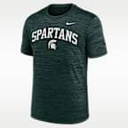Playera universitaria Nike Dri-FIT para hombre Michigan State Primetime Arch Logo Velocity