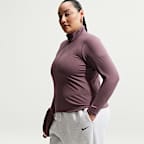 Nike Sportswear Chill Knit Women's Tight Quarter-Zip Long-Sleeve Ribbed Top (Plus Size)