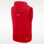 Sudadera con gorro sin cierre sin mangas universitaria Nike Dri-FIT para hombre Georgia Sideline