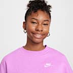 Nike Sportswear Club Fleece Girls' Boxy Crew-Neck Sweatshirt