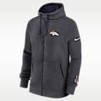 Denver Broncos Playbook Page Club Men's Nike NFL Full-Zip Hoodie