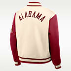 Chamarra bomber universitaria Nike de cierre a presión de largo completo para hombre Alabama Legacy