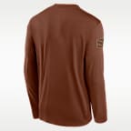 Playera de manga larga universitaria marca Jordan Dri-FIT para hombre Michigan Courtside