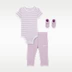 Nike Baby Bodysuit, Pants, and Terry Socks 3-Piece Set
