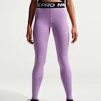 Nike Pro leggings med mellomhøyt liv til jente