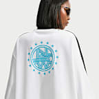 Chamarra tipo camisa de tejido Knit de poliéster oversized para mujer Nike Sportswear