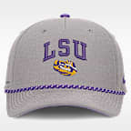 Gorra universitaria Nike ajustable para hombre LSU Primetime Rise Rope