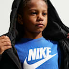 Chamarra acolchada Mixed Media con logotipo de jacquard para niños talla pequeña Nike